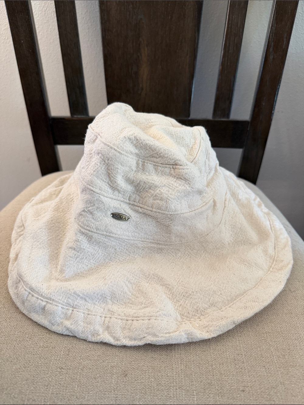 Scala Bucket Wide Brim Sun Hat Cream Beach Outdoor Adjustable